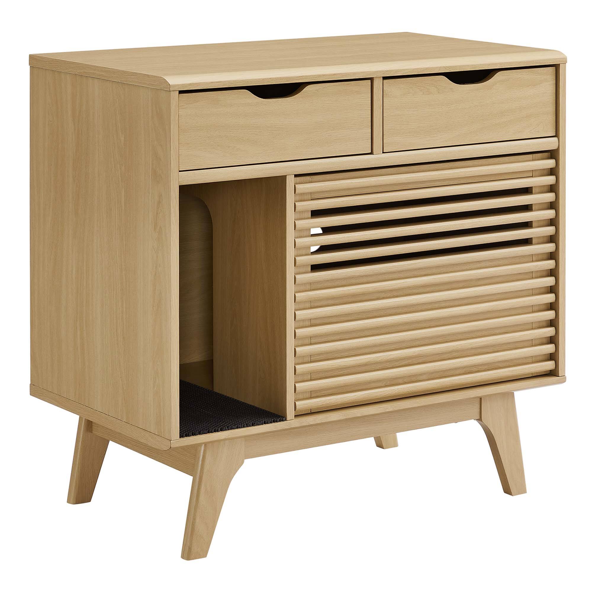 Angle. Modway - Render Cat Cabinet by Modway - Oak.
