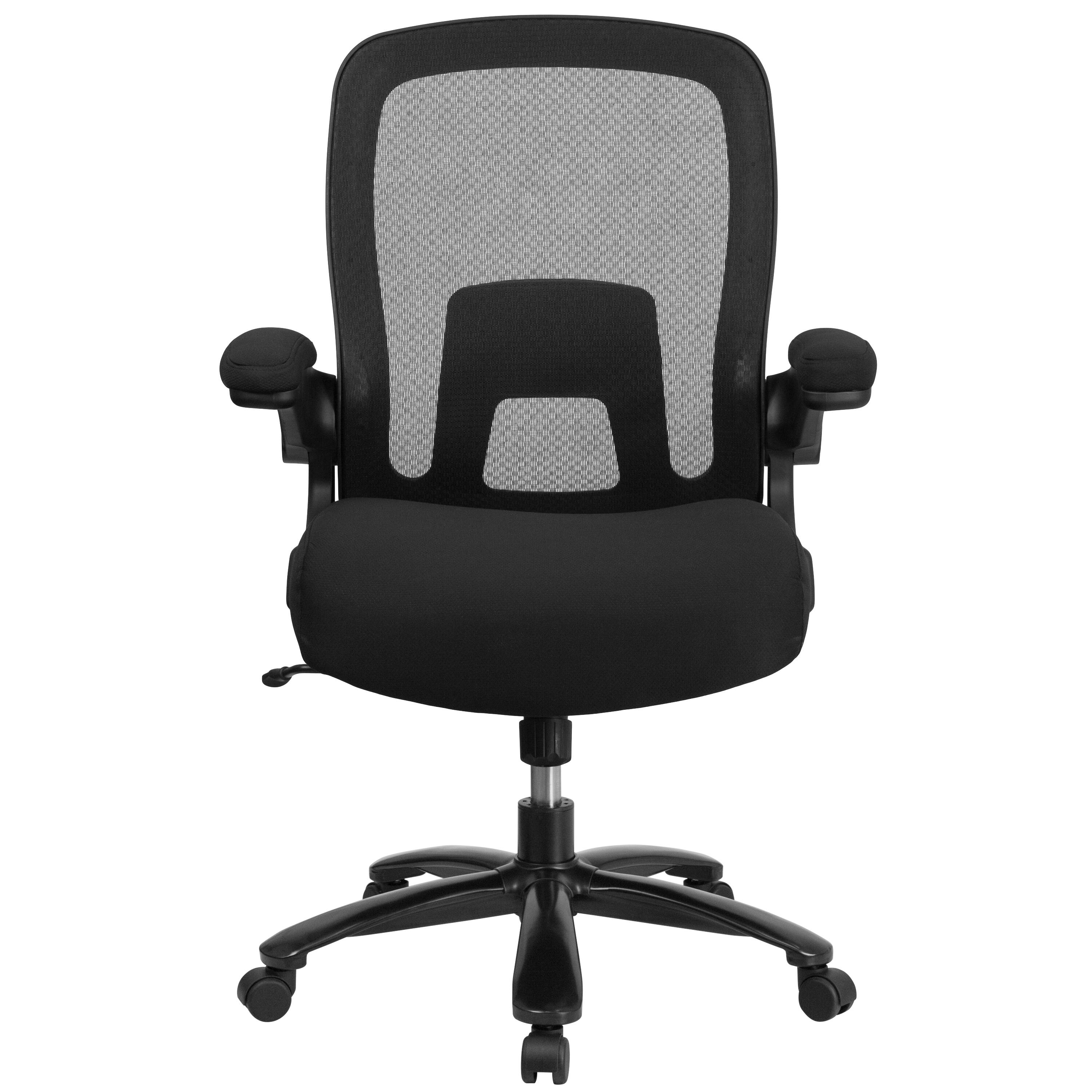Alt View 7. Emma + Oliver - Big & Tall 500 lb. Rated Mesh Executive Ergonomic Office Chair with Lumbar - Black Fabric.