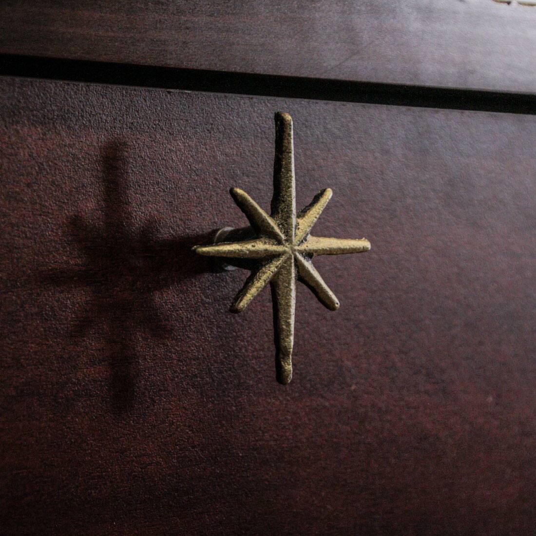 Alt View 5. Zeckos - Set of 6 Antique Gold Finish Mid Century Modern Starburst Drawer Pulls Knobs - Gold.