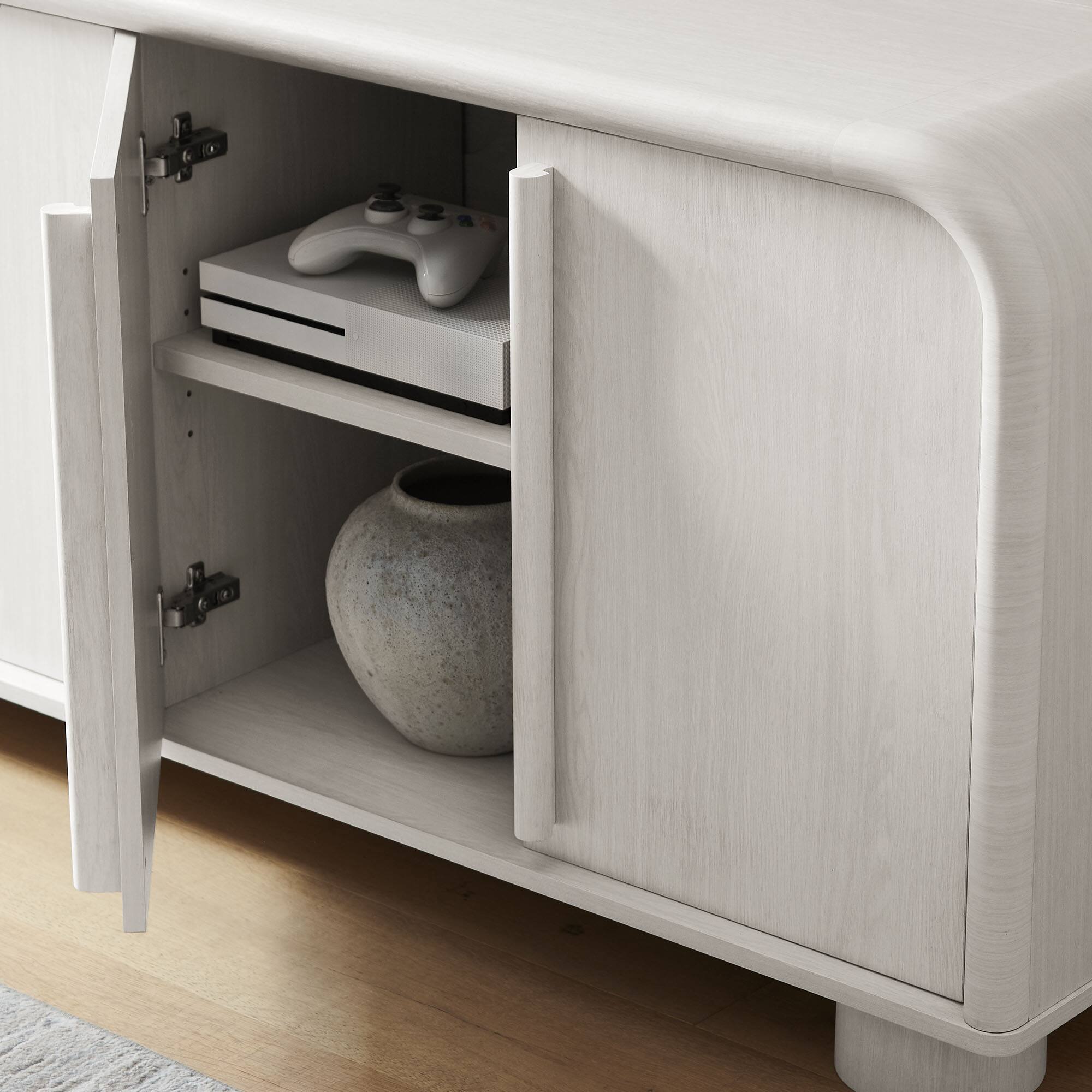 Alt View 1. Modway - Bellamy Curved 4-Door Sideboard Cabinet by Modway - Ash.