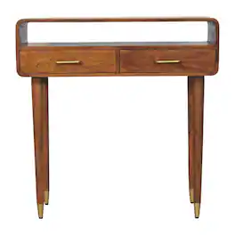 Artisan Furniture - Solid Wood Valenza Curved Console Table - Brown