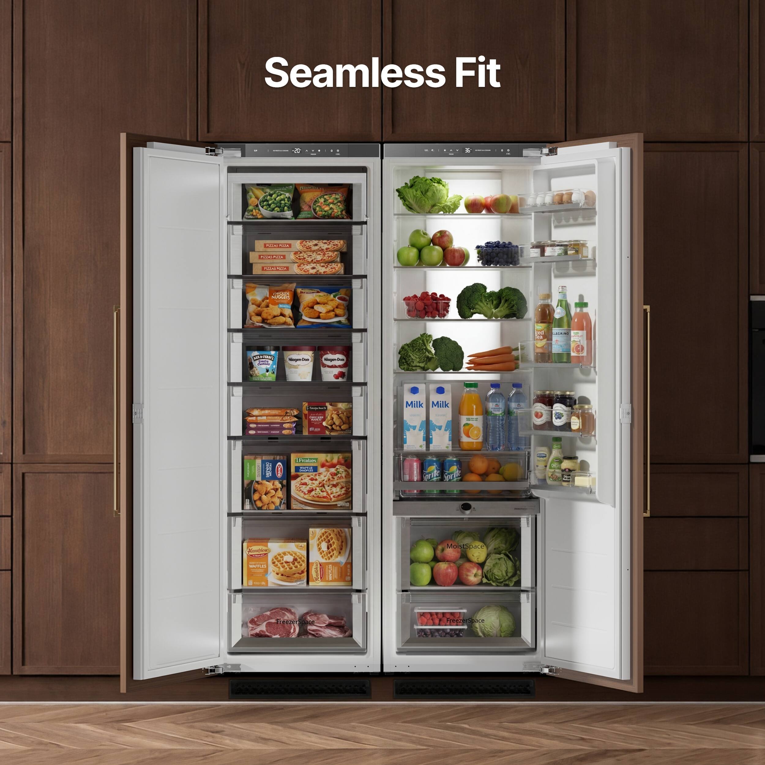 Seamless Fit | RECA-AC : CAAA J C  
P - - - : F - - -  
Millk Milk -.. -  
L -   Fecom - rt  Sde A  
Mc MoistSpace  
. -- reezen Fe se