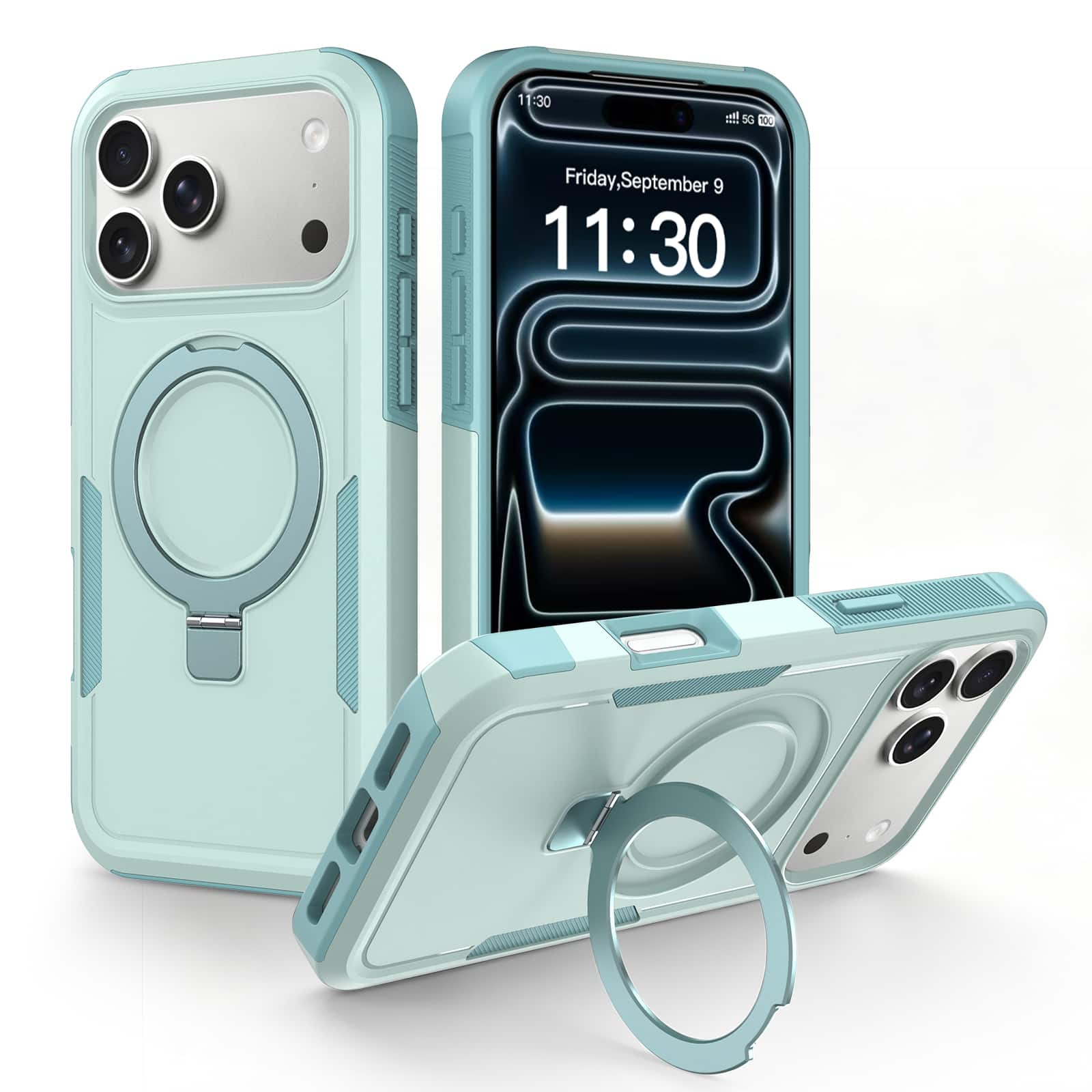 UUCOVER - Magnetic Case for iPhone 17 Pro,Shockproof TPU+PC Ring Stand Case Compatible with Mag Safe Rugged Protective Cover - Mint price history on PriceWatchPro