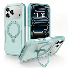 UUCOVER - Magnetic Case for iPhone 17 Pro,Shockproof TPU+PC Ring Stand Case Compatible with Mag Safe Rugged Protective Cover - Mint