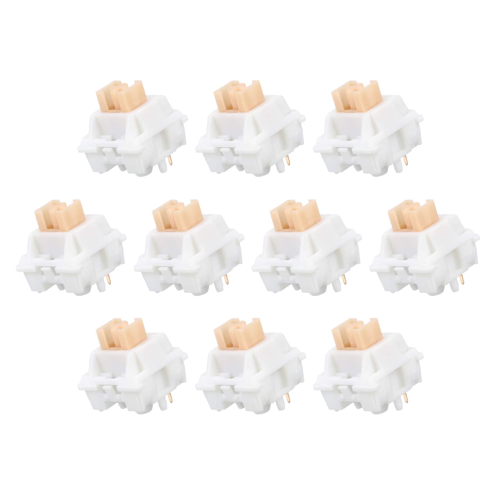 Unique Bargains - 10pcs Keyboard Switches (5-Pin 50gf) Dustproof Pre-Lubed Tactile Linear Switch Replacement for MX Mechanical Keyboard - Yellow