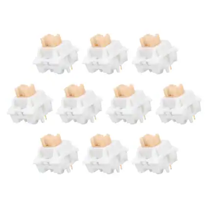 Front. Unique Bargains - 10pcs Keyboard Switches (5-Pin 50gf) Dustproof Pre-Lubed Tactile Linear Switch Replacement for MX Mechanical Keyboard - Yellow.