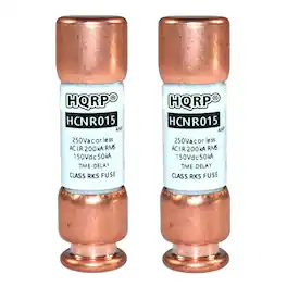 HQRP - HCNR015 15 A 250 V RK5 Time-Delay Dual Element Fuse 2-Pack Replacement - BP/FRN-R-15 ECNR15 FLNR-15