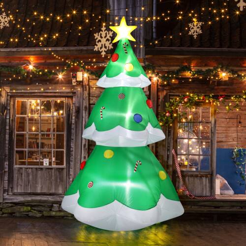 Alt View 10. Winado - 7 FT Inflatable Christmas Tree with Built-in LED Lights for Holiday Party Lawn Decoration - Green.
