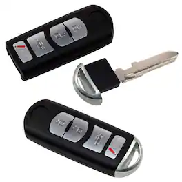 HQRP - 2-Pack Keyless Entry Remote Fob Shell Case, 4-Button, Uncut Blade for Mazda 3, CX-9 2010-2016 - Black