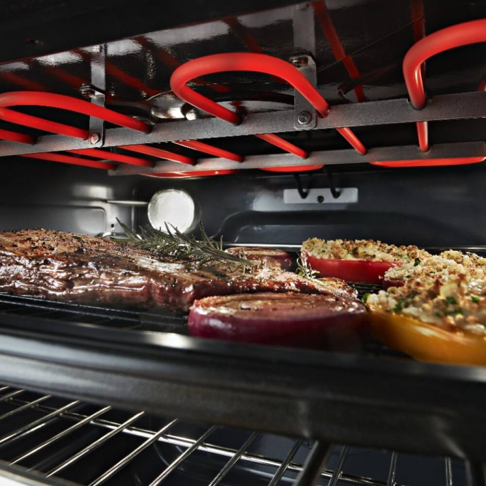 Alt View 4. KitchenAid - 5.8 Cu. Ft. Self-Cleaning Slide-In Gas Convection Range - Stainless Steel.