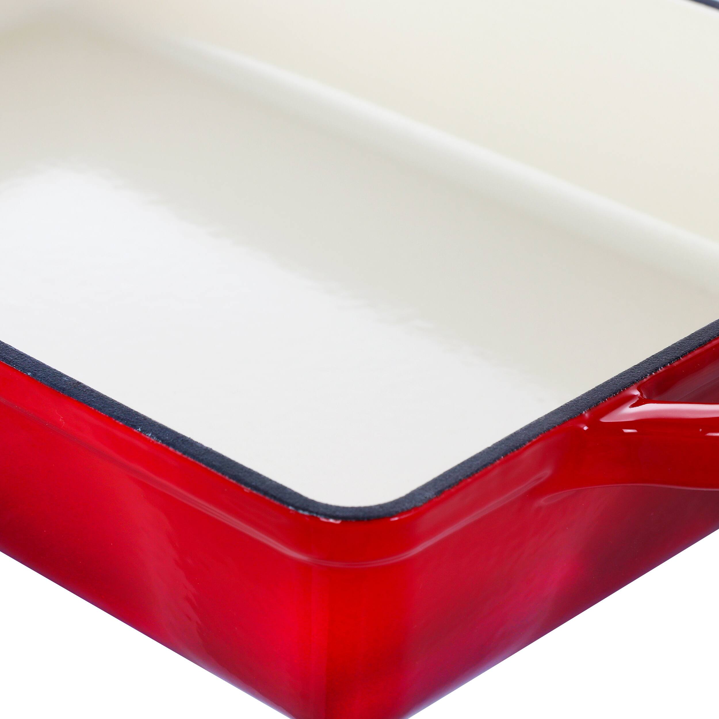 Alt View 2. Crockpot - Crock Pot Artisan 13 in. Enameled Cast Iron Lasagna Pan in Scarlet Red - Scarlet Red.