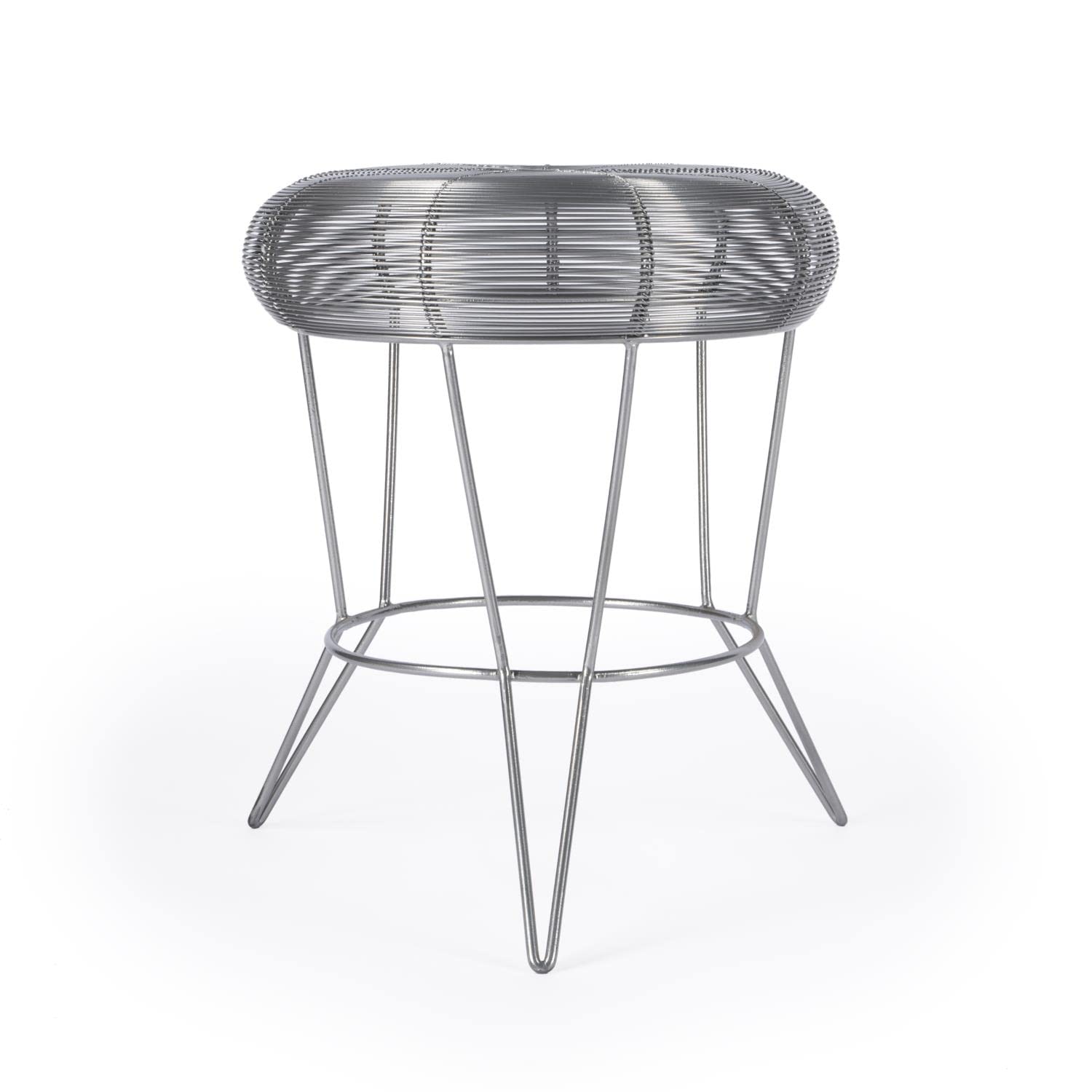 Front. Butler Specialty - Allen Decorative Wire Side Table - Silver.