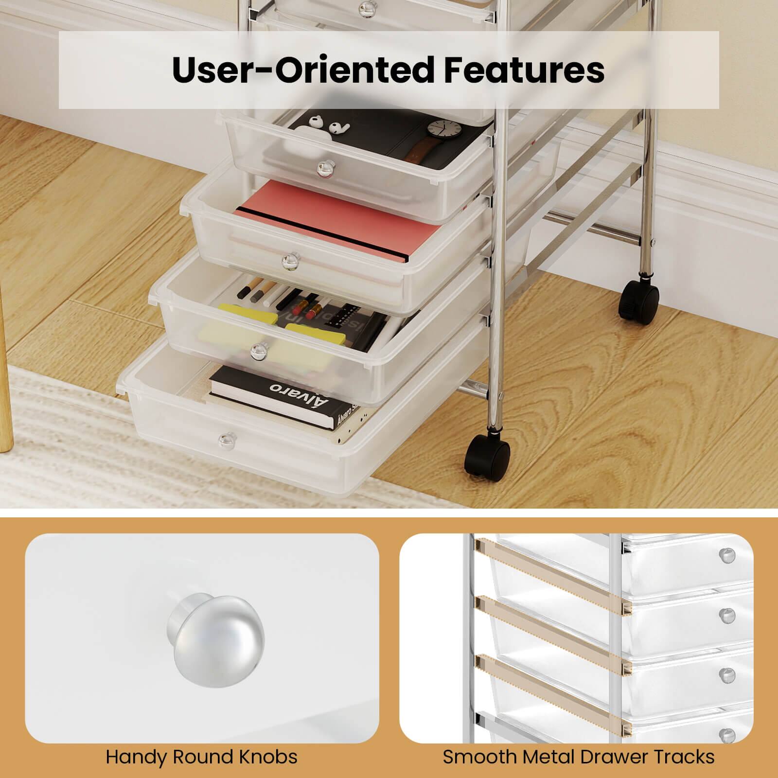 User-Oriented Features

Handy Round Knobs

Smooth Metal Drawer Tracks