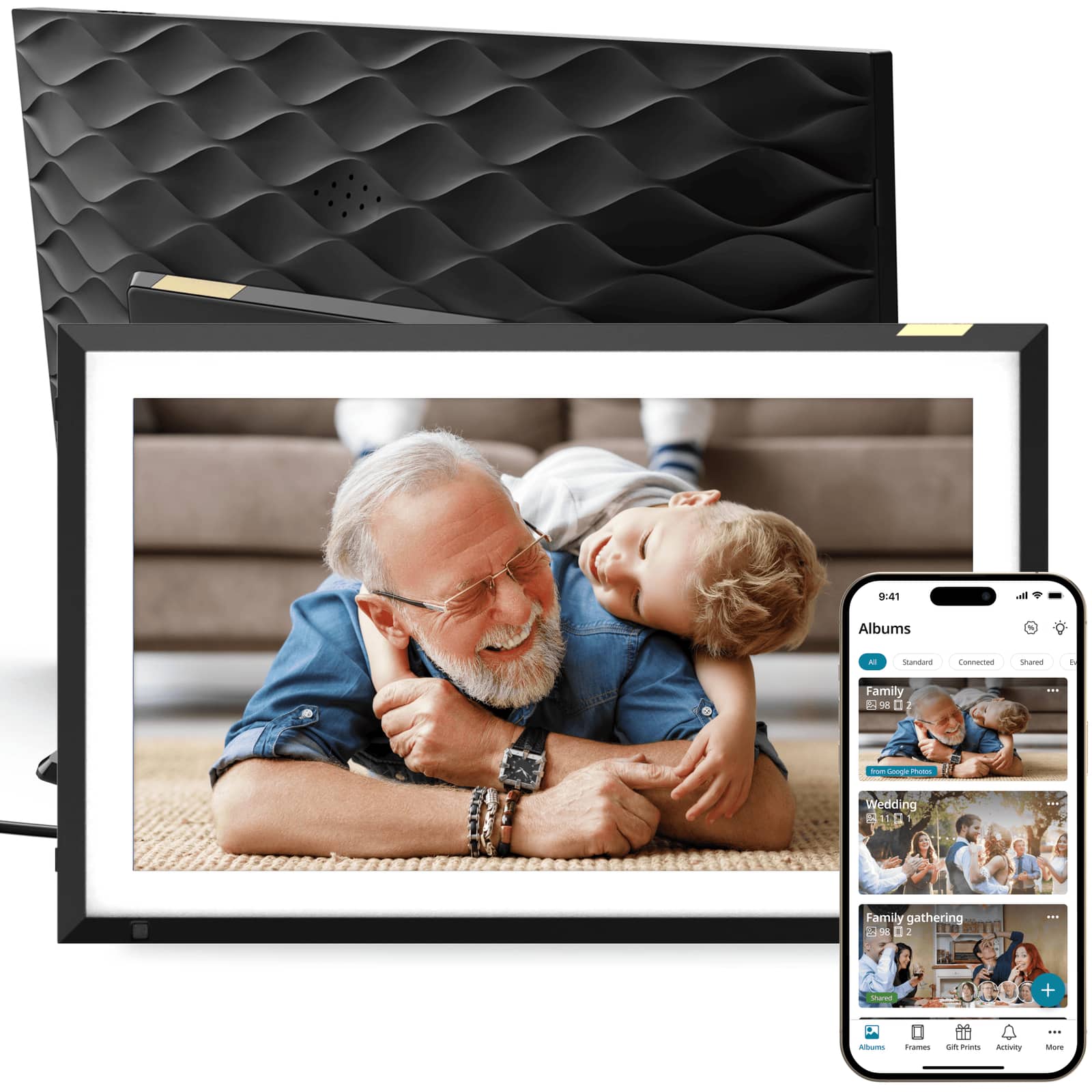 Nixplay - 15.6-inch Digital Picture Frame - Big Touch Screen Display - Securely Share Photos/Videos via Email or App