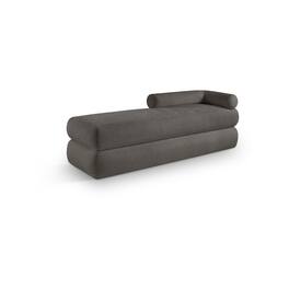 Meridian Furniture - Kennedy Grey Chenille Fabric Bench - Gray