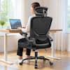 Front. KERDOM - Ergonomic Office Chair, High Back Mesh Chair, Adjustable Lumbar Support & Headrest, Flip-up Arms, Computer Gaming Chair - Black.