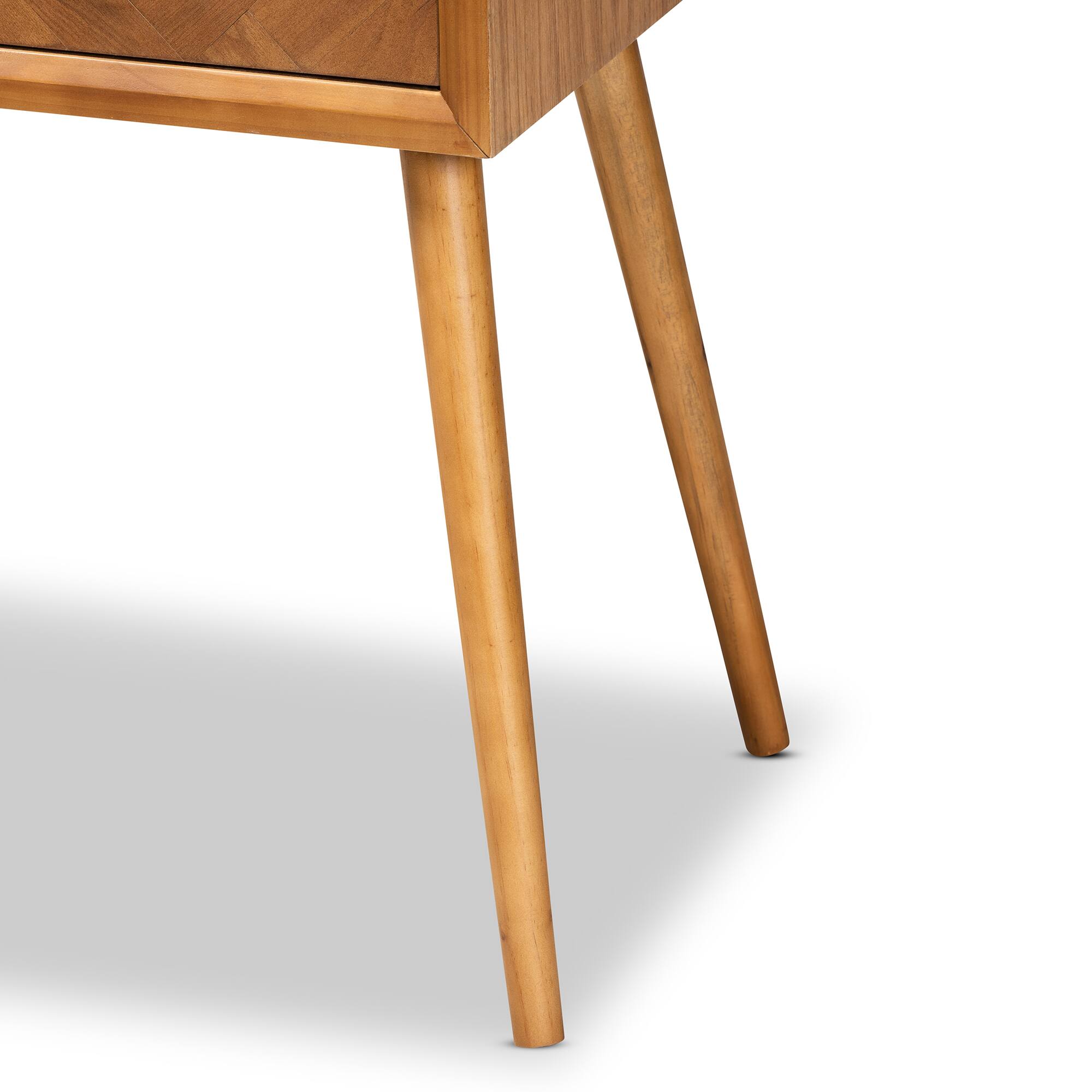 Alt View 2. Baxton Studio - Mae Mid-Century Modern Finished Wood 2-Drawer Console Table - Brown.