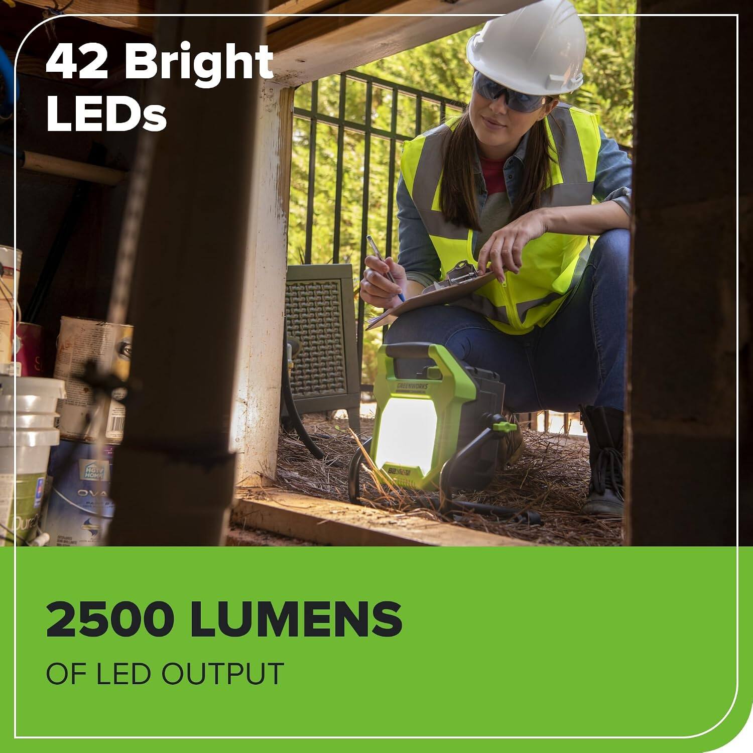 42 Bright LEDs  
2500 LUMENS OF LED OUTPUT