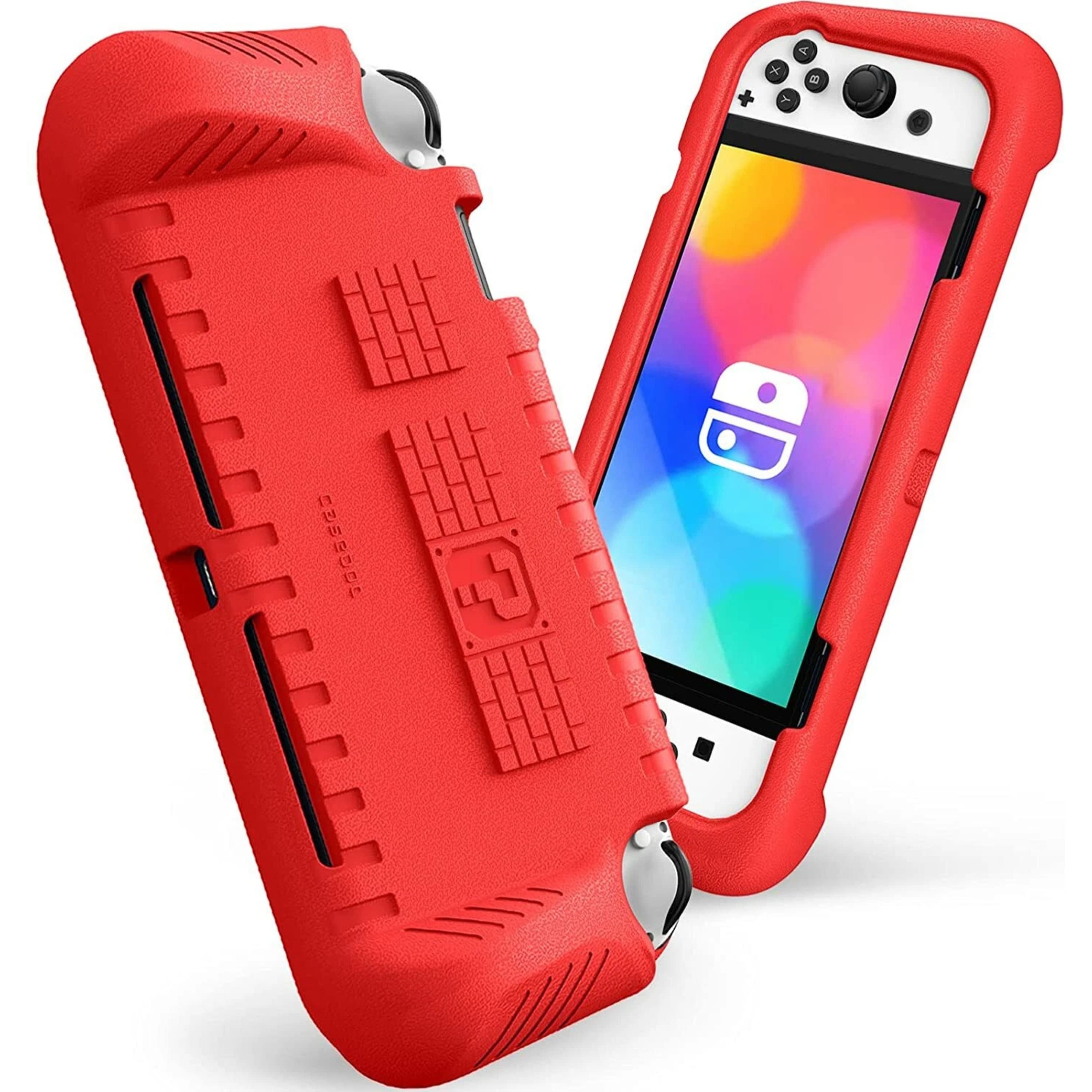 Kitcheniva - Soft Silicone Kids Case For Nintendo Switch OLED Model 2021 Shockproof Cover - Red