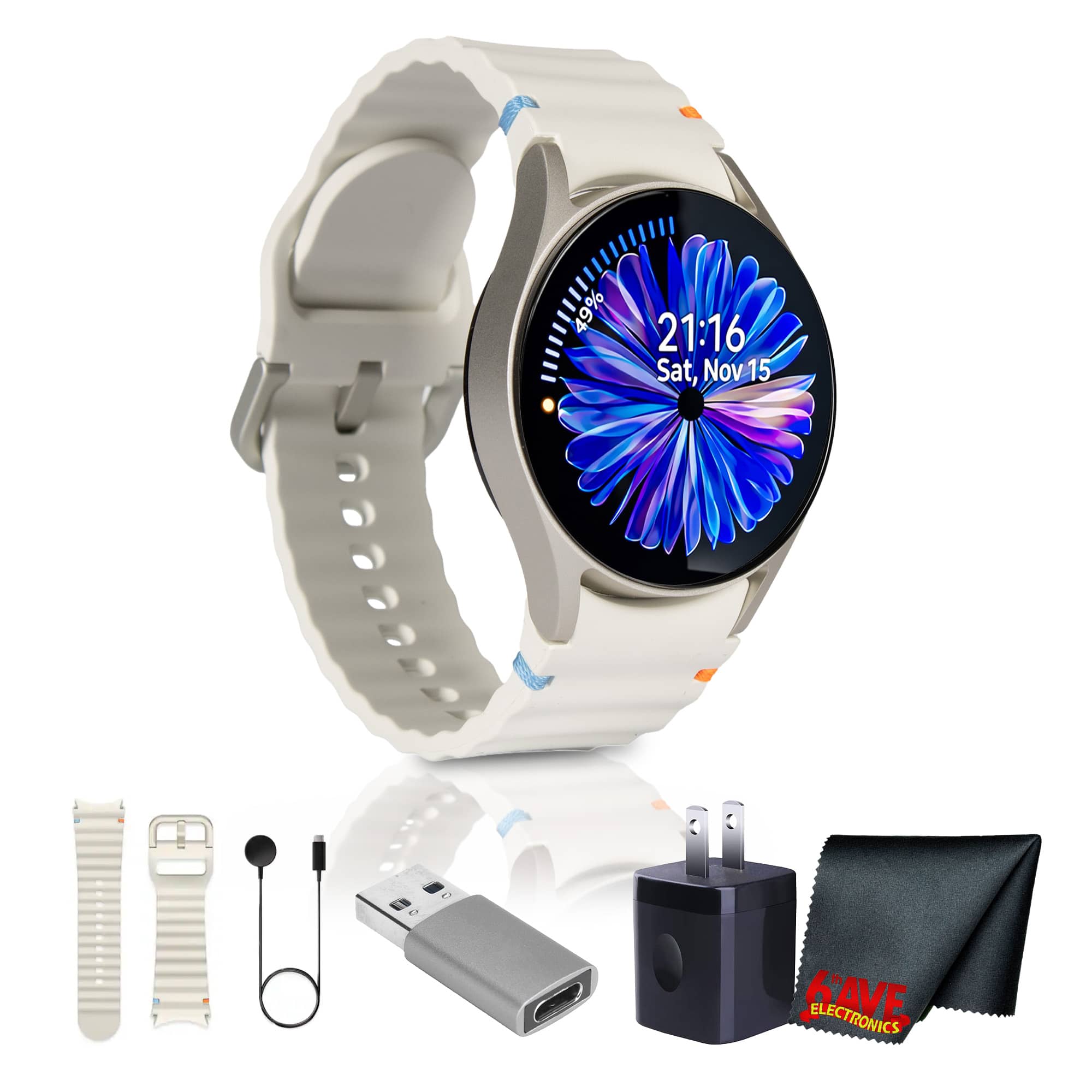 Samsung - Galaxy Watch7 40mm Bluetooth Smartwatch Cream Aluminum AI Energy Score (Cream) - Black - (2024)