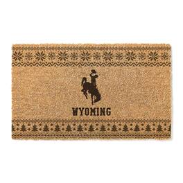 Jardine - Wyoming Cowboys 18" x 30" Holiday Coir Doormat - Brown