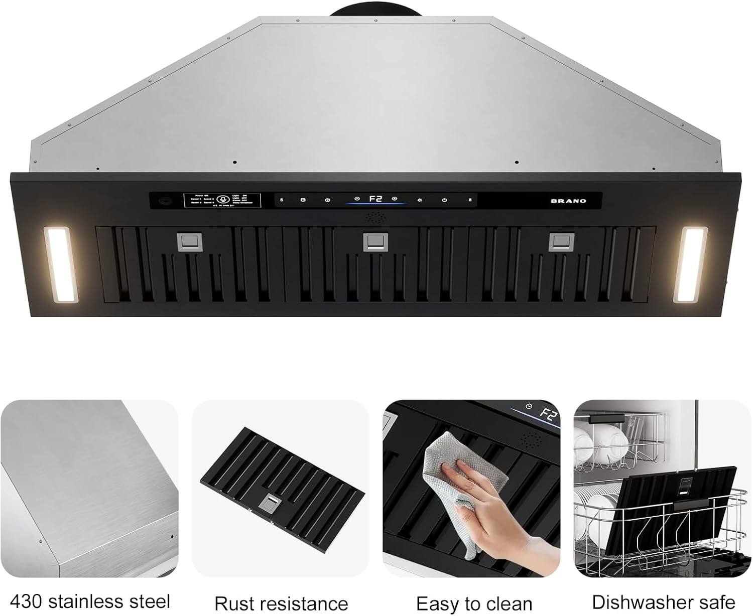 F2 BRANO F2  
430 stainless steel  
Rust resistance  
Easy to clean  
Dishwasher safe