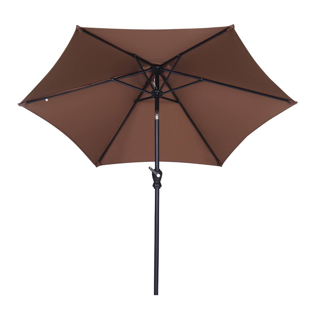 Back. Ainfox - Ainfox 7.5ft Patio Umbrella Without Lights - Coffee.
