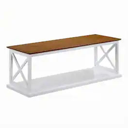 FurniFact - Multi-Color Coffee Table with Open Shelf and Sturdy Construction for Living Room - Driftwood/White