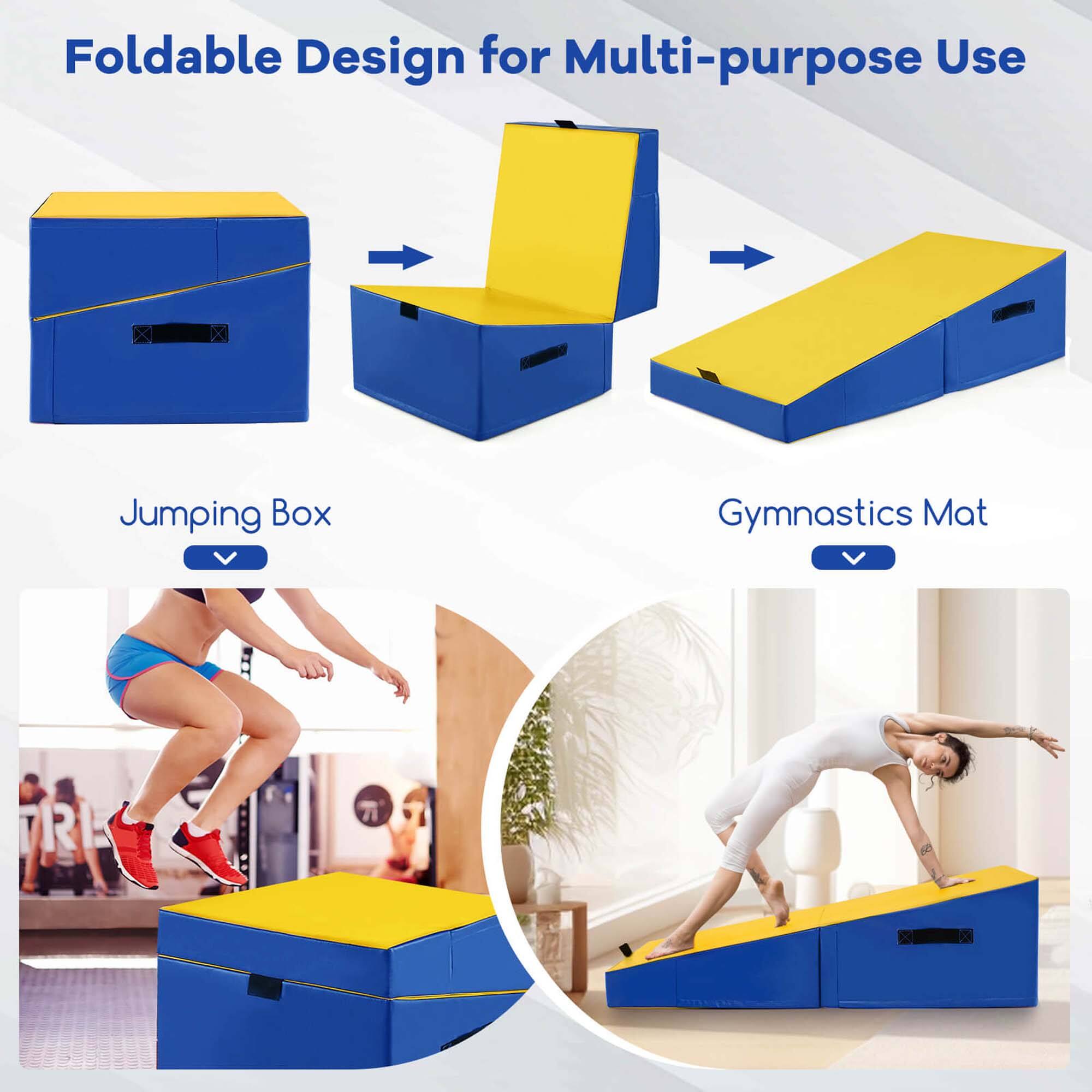 Foldable Design for Multi-purpose Use

Jumping Box

Gymnastics Mat