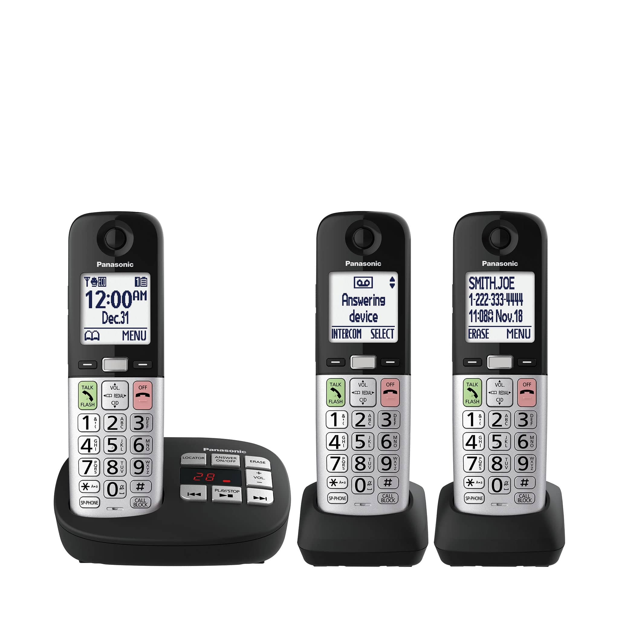 Panasonic Easy to Use Cordless Phone with Flashlight and