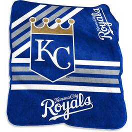 Logo Brands - Kansas City Royals 50'' x 60'' Plush Raschel Throw Blanket - Multicolor