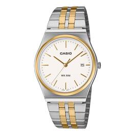 Casio - Men’s White Dial Two Tone Stainless Steel Wristwatch - MTP-B145SG-7AVDF - Silver