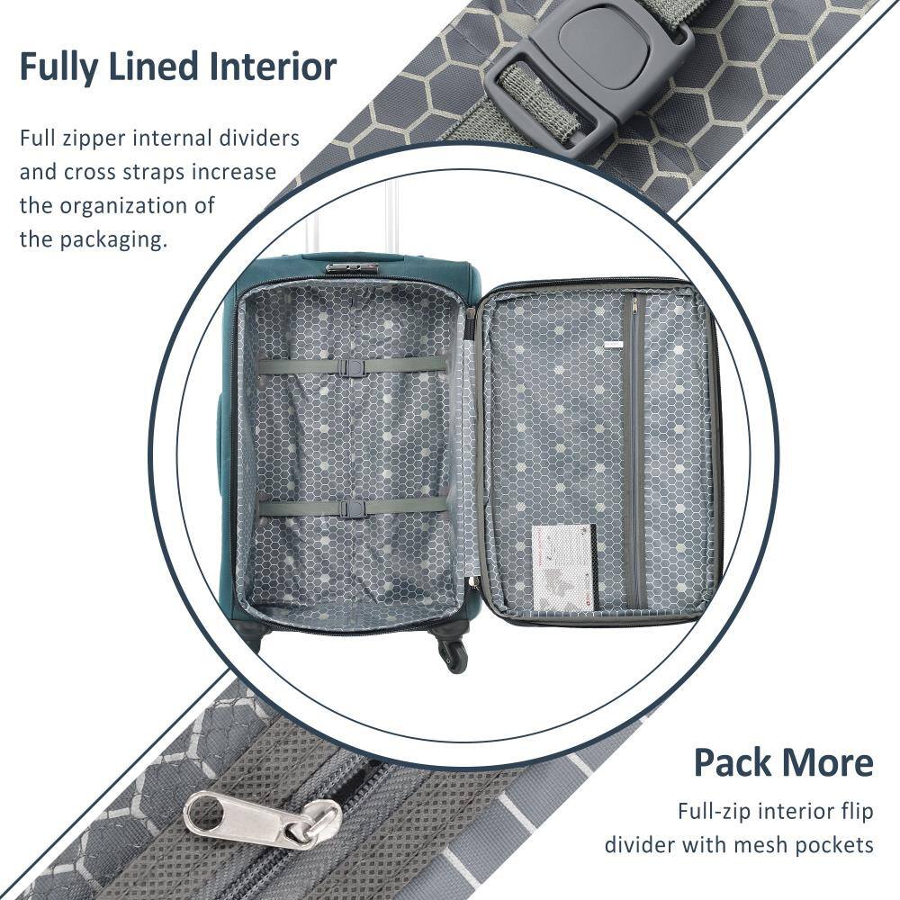 Fully Lined Interior  
Full zipper internal dividers and cross straps increase the organization of the packaging.

Pack More  
Full-zip interior flip divider with mesh pockets