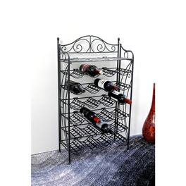 International Caravan - Iron 24-Bottle Wine Rack - Antique Black