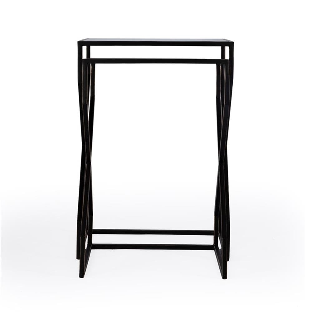 Left. Butler Specialty - Demi Modern Mirrored Nesting Tables - Black.