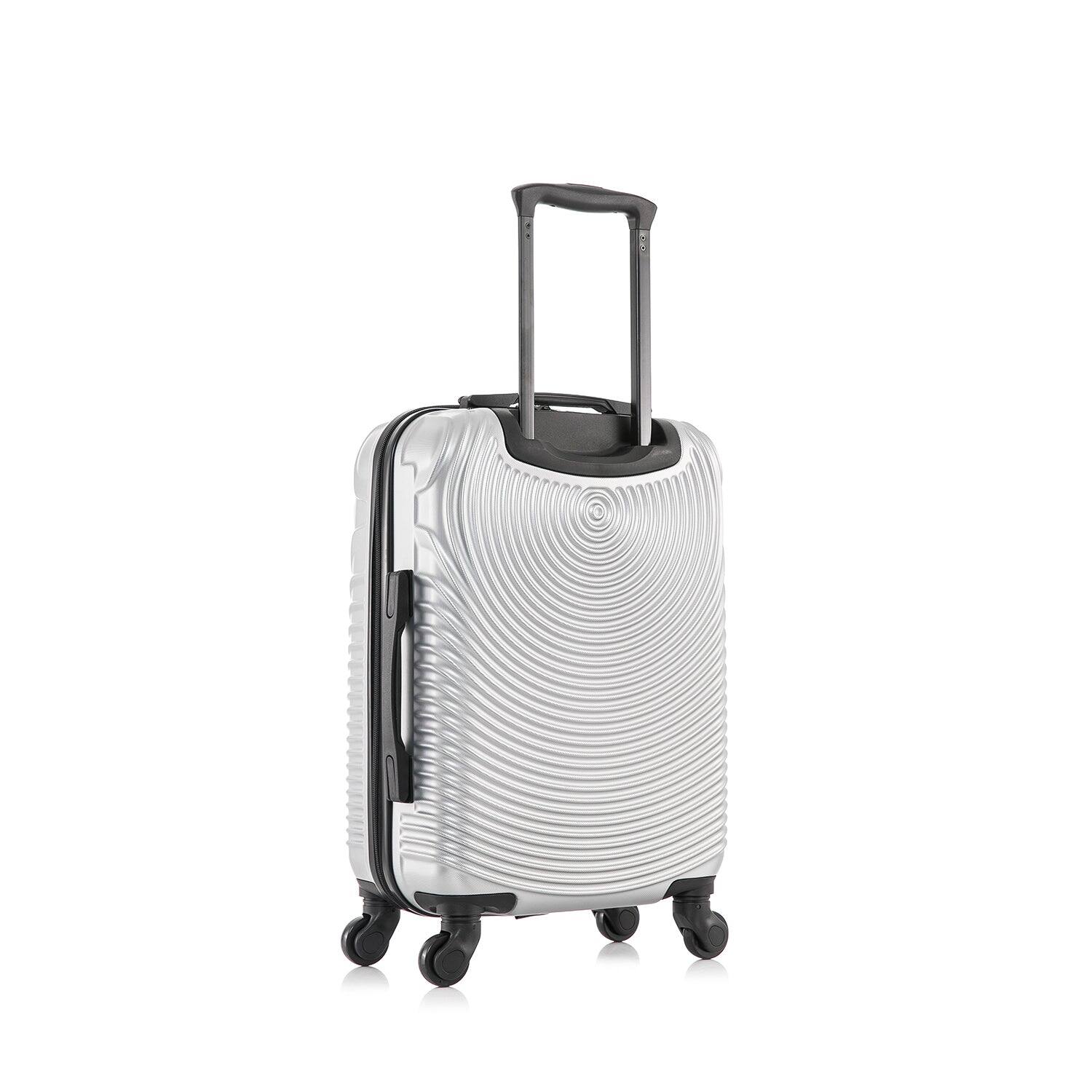 Alt View 1. DUKAP - Inception Lightweight Hardside Spinner Luggage 20" Carry-On - SILVER.