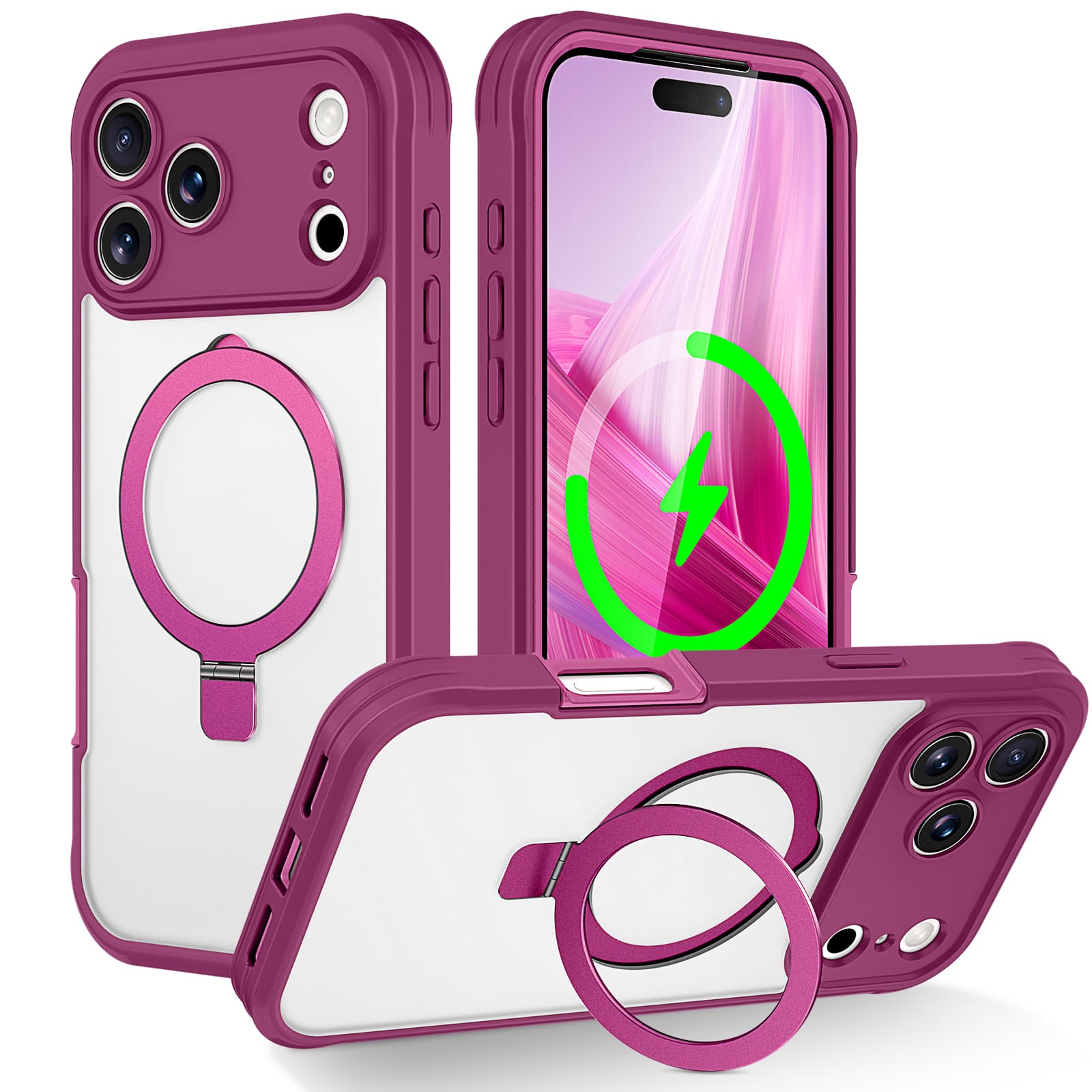 UUCOVER - For Apple iPhone 17 Pro Max Case with Screen Protector, Magnetic Kickstand MagSafe Compatible Full Body Shockproof Cover - Rose price history on PriceWatchPro
