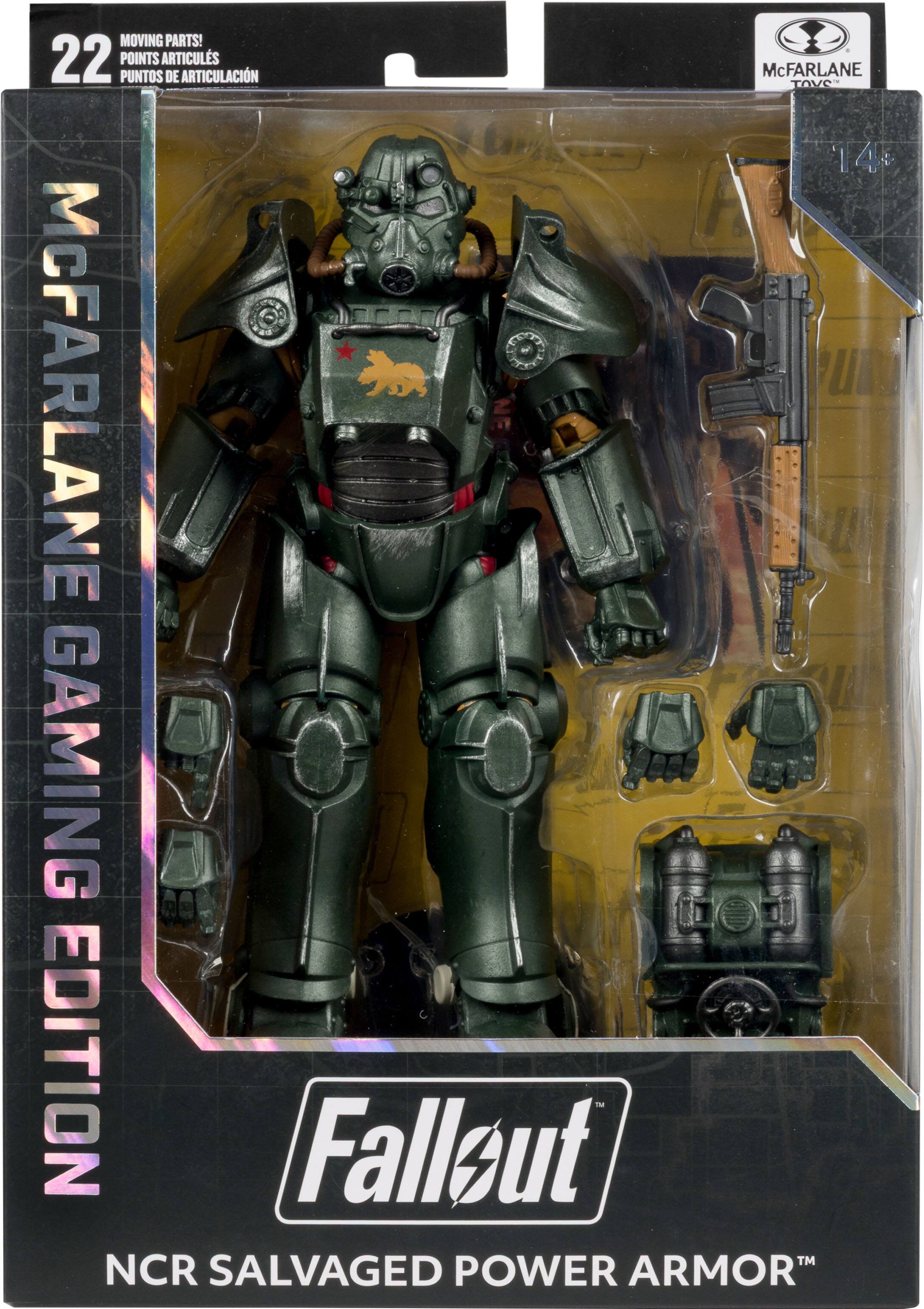 MOVING PARTS!  
22 POINTS ARTICULS  
PUNTOS DE ARTICULACIÓN  
McFARLANE TOYS  
14+  
McFARLANE GAMING EDITION  
Fallout™  
NCR SALVAGED POWER ARMOR™