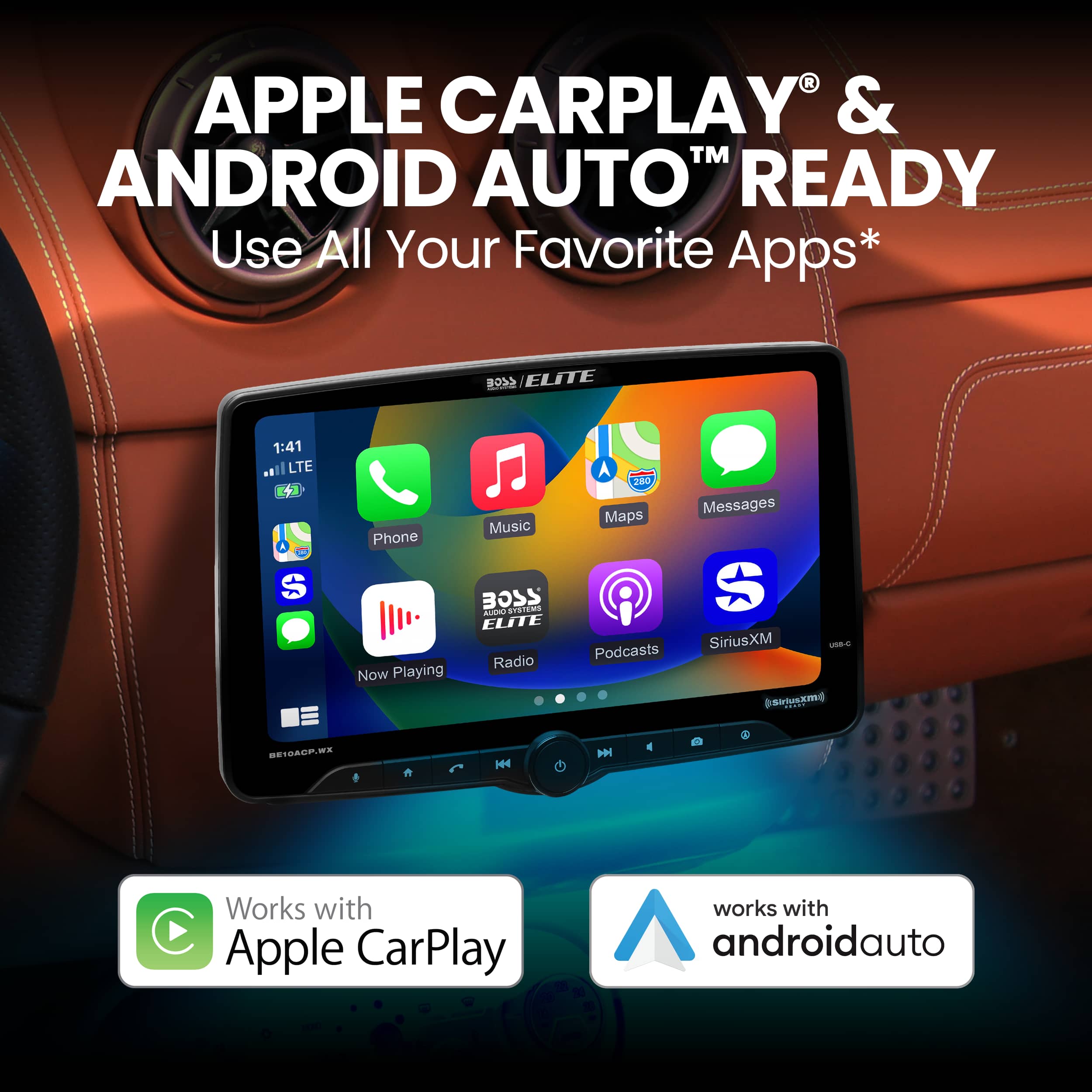 Apple CarPlay & Android Auto Ready: Use all your favorite apps.