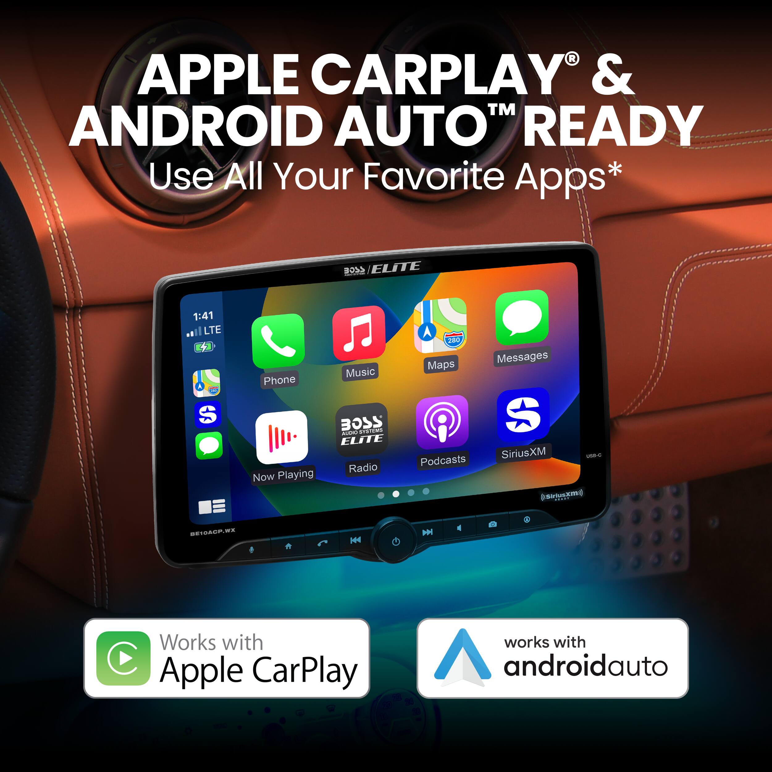 Apple CarPlay & Android Auto Ready: Use all your favorite apps.