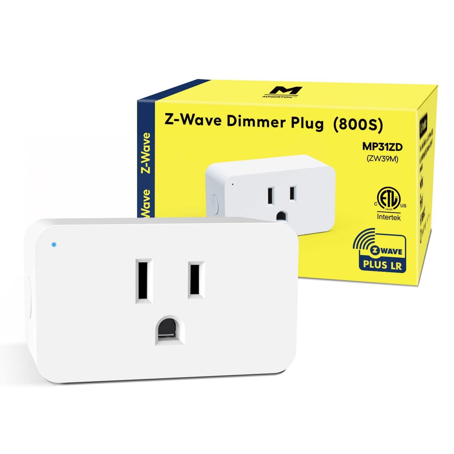 MOSZAR LLC - Z-Wave Dimmer Smart Plug – Built-in Repeater, Works with Alexa & SmartThings - White