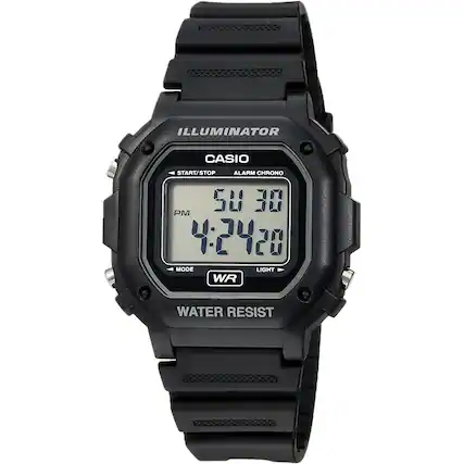 ILLUMINATOR
CASIO
ALARM CHRONO
50 30
4:24 20
PM
START/STOP
MODE
LIGHT
WR
WATER RESIST