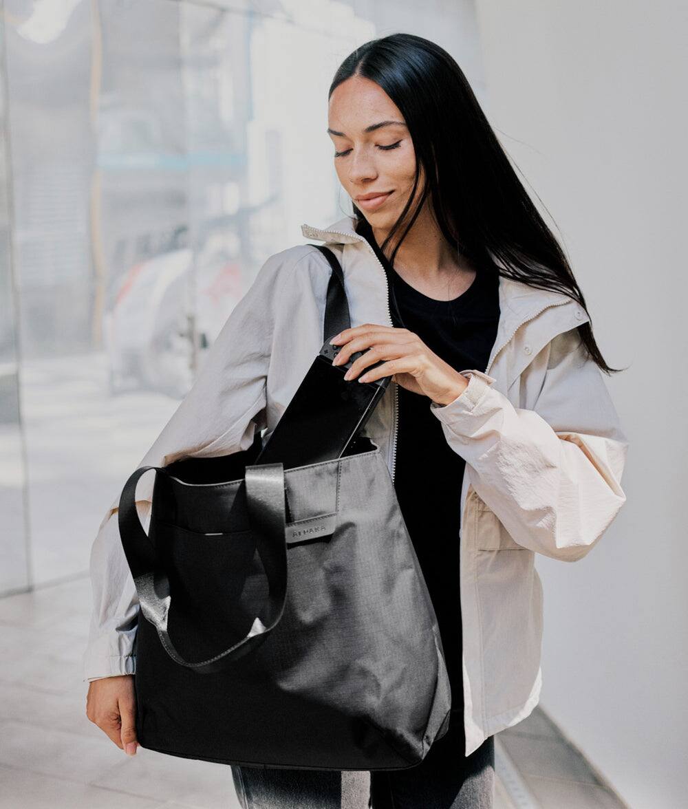 Alt View 10. ALPAKA - Elements Tote Bag 14.5L Weatherproof Foldable Travel Tote with Magnetic Closure - B/G Axoflux 210D.