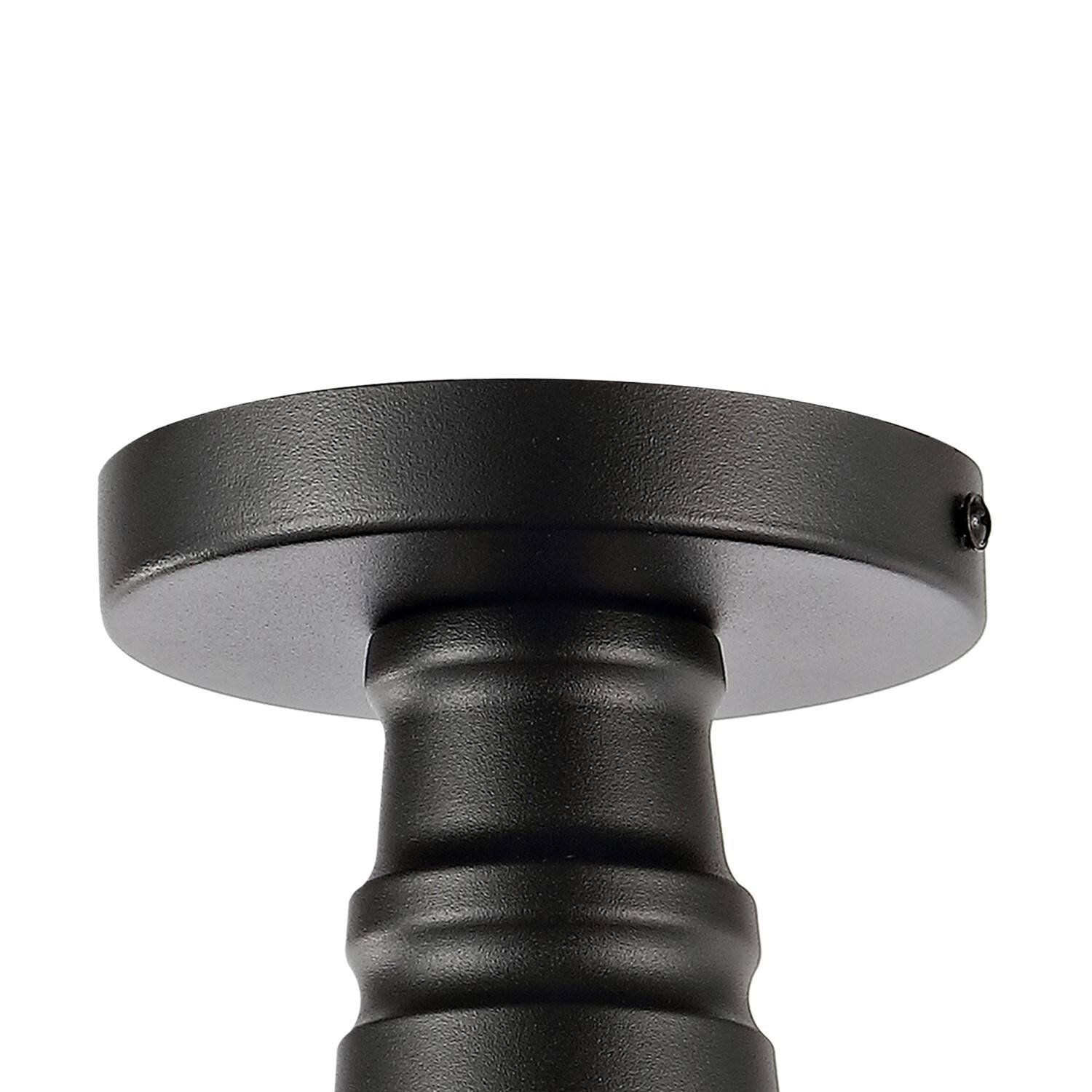 Alt View 4. Jonathan Y - Camila 14" 1-Light Classic Industrial Indoor/Outdoor Iron LED Semi Flush Mount, Red/White - Red/Black.