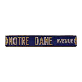 Authentic Street Signs - Notre Dame Fighting Irish 6" x 36" College Ave Team Street Sign - Navy