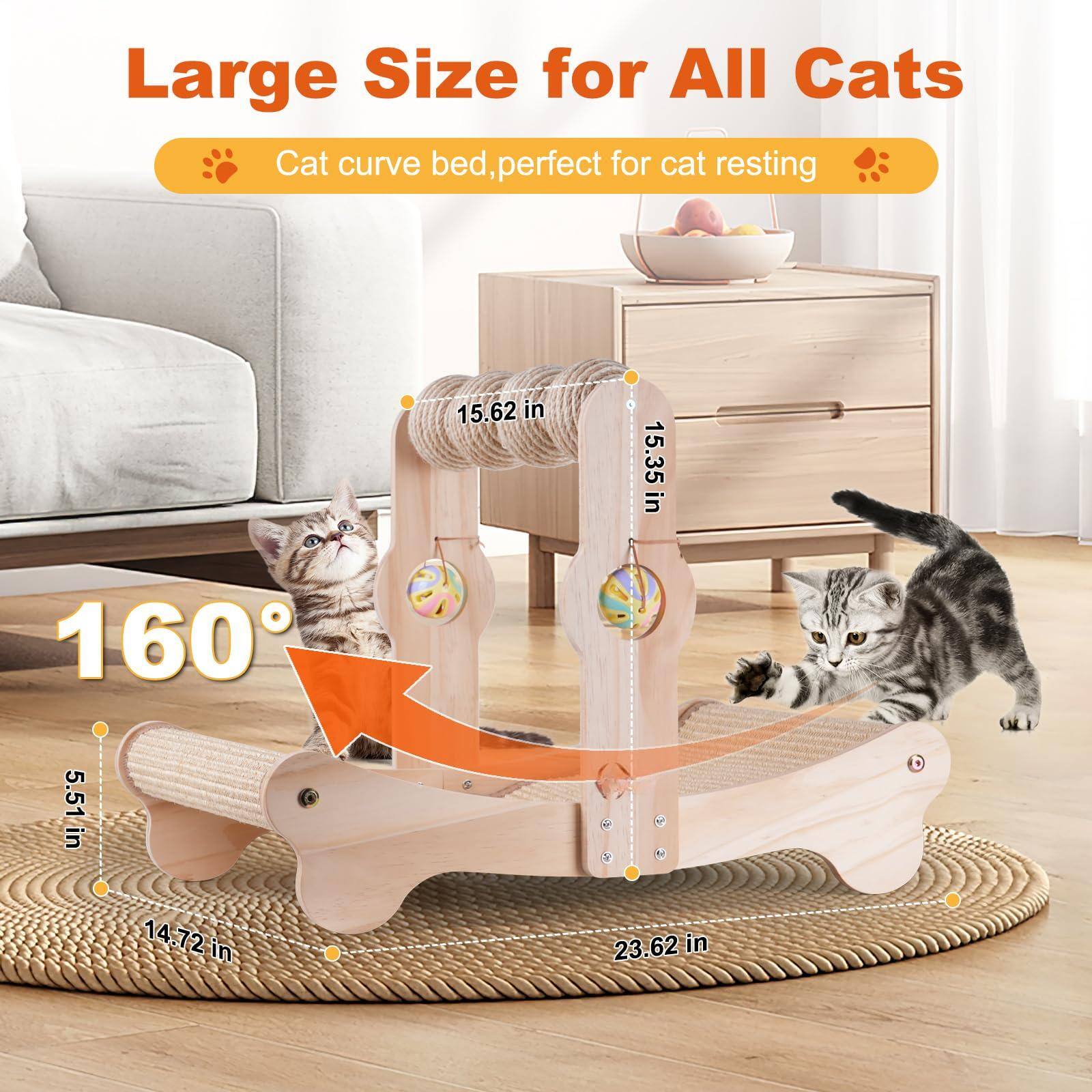 Large Size for All Cats  
Cat curve bed, perfect for cat resting  

15.62 in  
15.35 in  
5.51 in  
14.72 in  
23.62 in  

160°