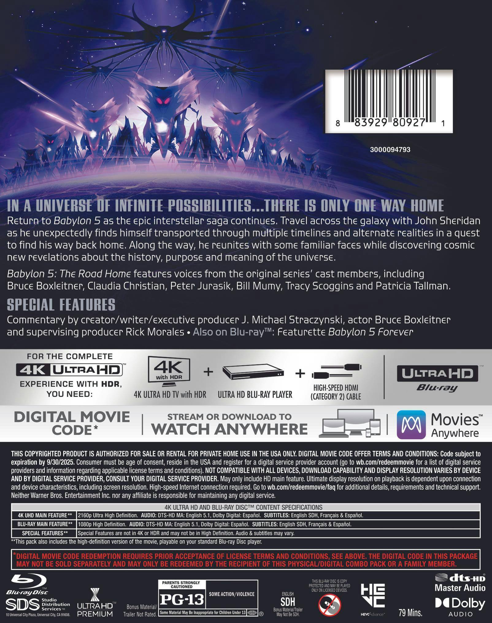 Back. Babylon 5: The Road Home   - 4K Blu-Ray.