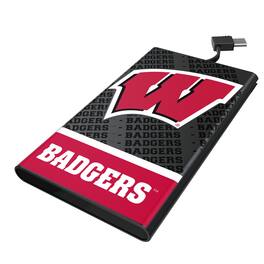 Keyscaper - Wisconsin Badgers Endzone Plus 5000mAh Flat Powerbank - Black