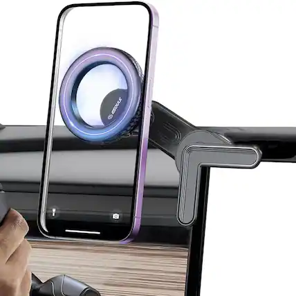 Front. Esoulk - Universal Car Magnetic Phone Holder Magsafe Compatible For Tesla Monitor Mount - Black.