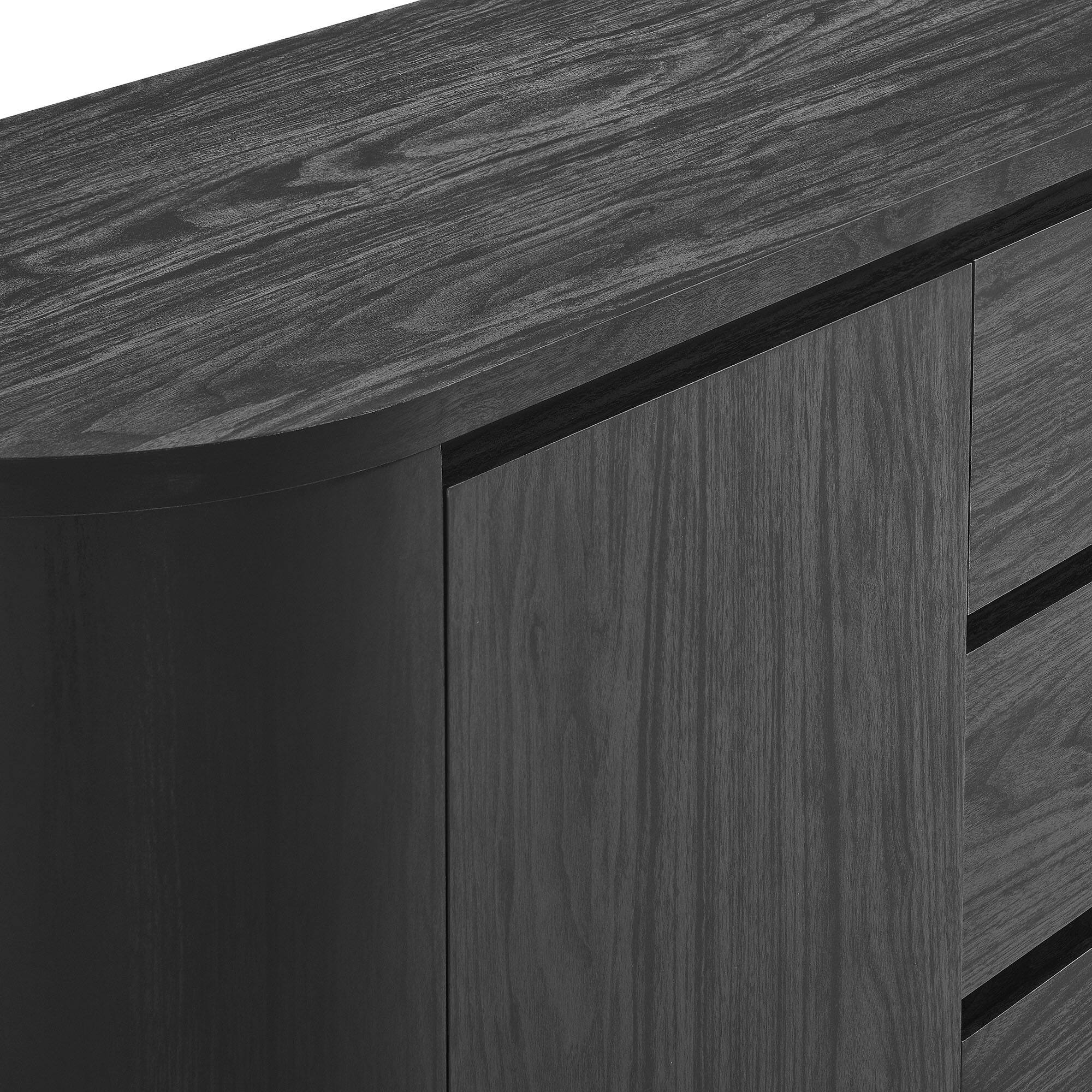 Alt View 7. Modway - Duval 71" Rounded Sideboard Storage Cabinet by Modway - Black.